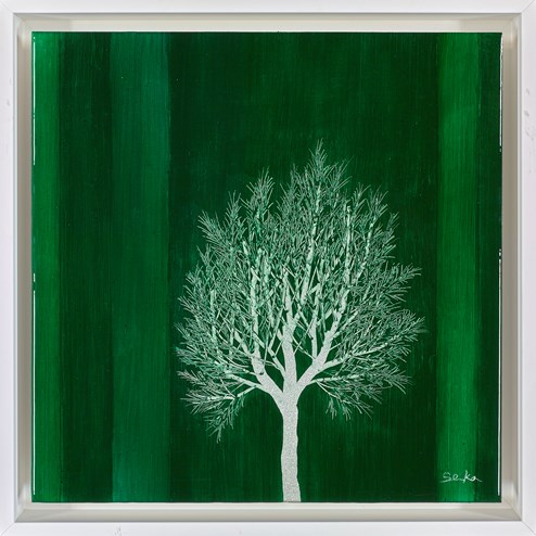 Emerald Sky IV by Nakisa Seika - Glazed Original Painting on Board